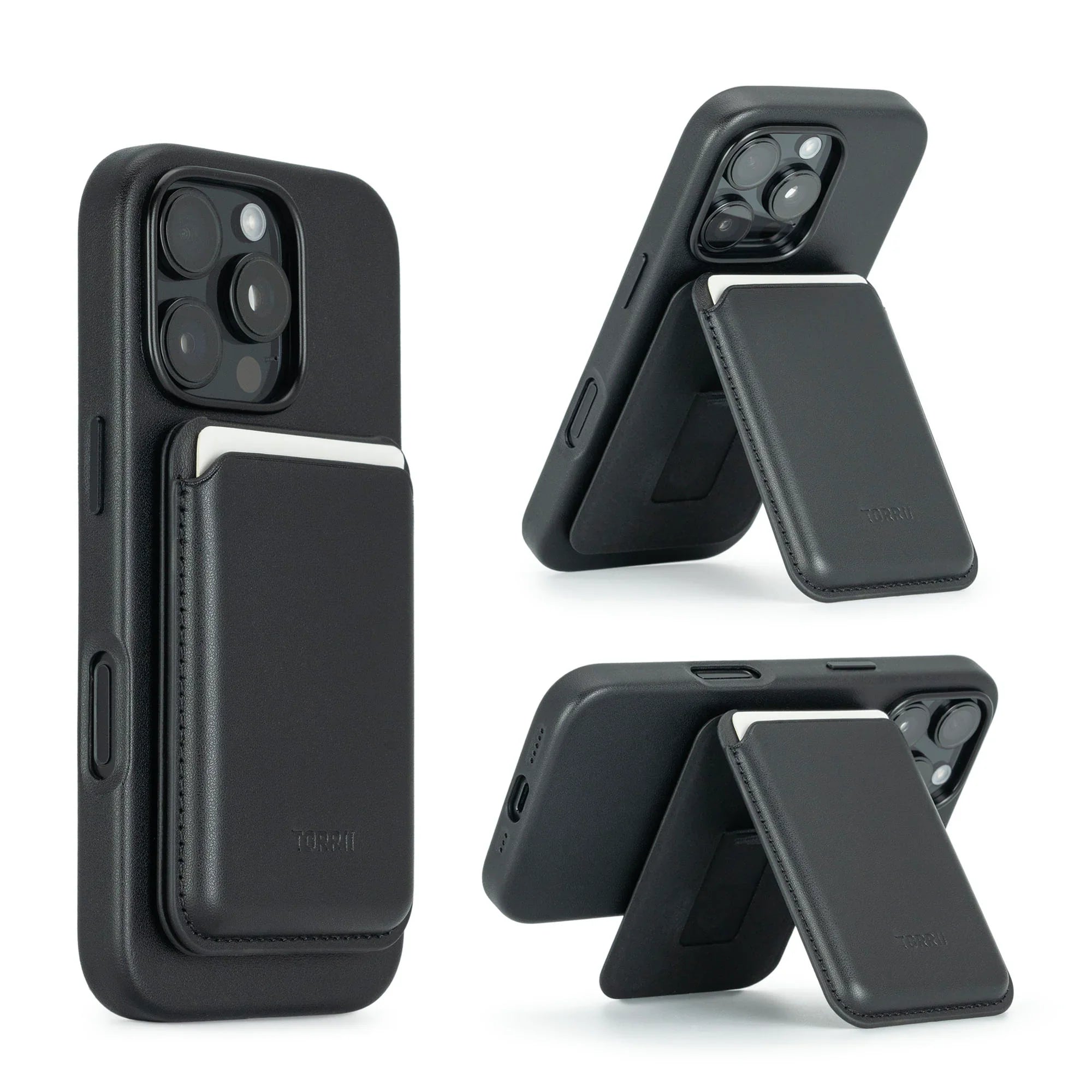 iPhone 16 Pro Torrii Koala MagSafe Case + Wallet Stand - Black - Tashqila iPhone 16 Pro Torrii Koala MagSafe Case + Wallet Stand - Black - Tashqila